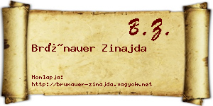 Brünauer Zinajda névjegykártya